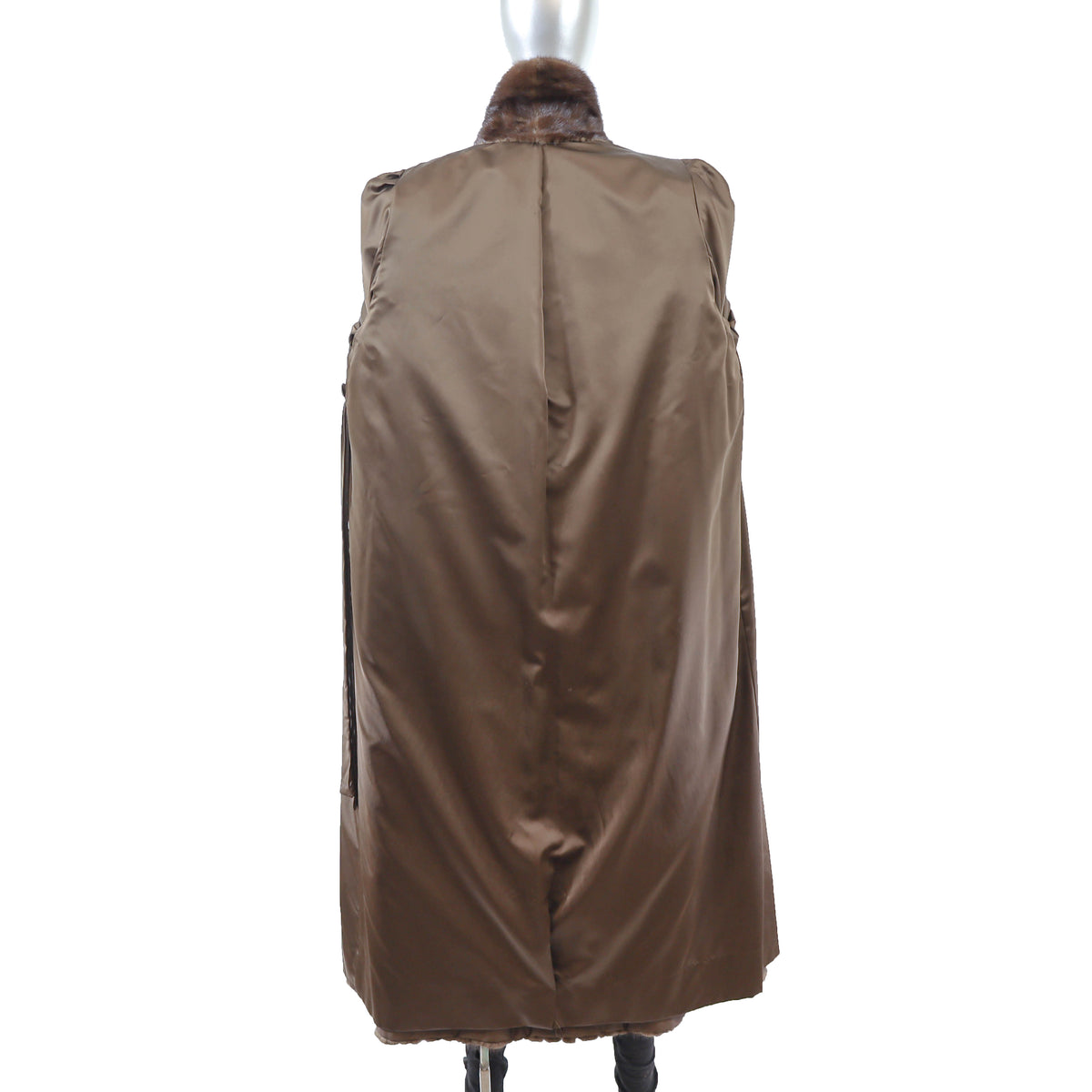 Brown Mink Coat with Matching Earmuff- Size XL