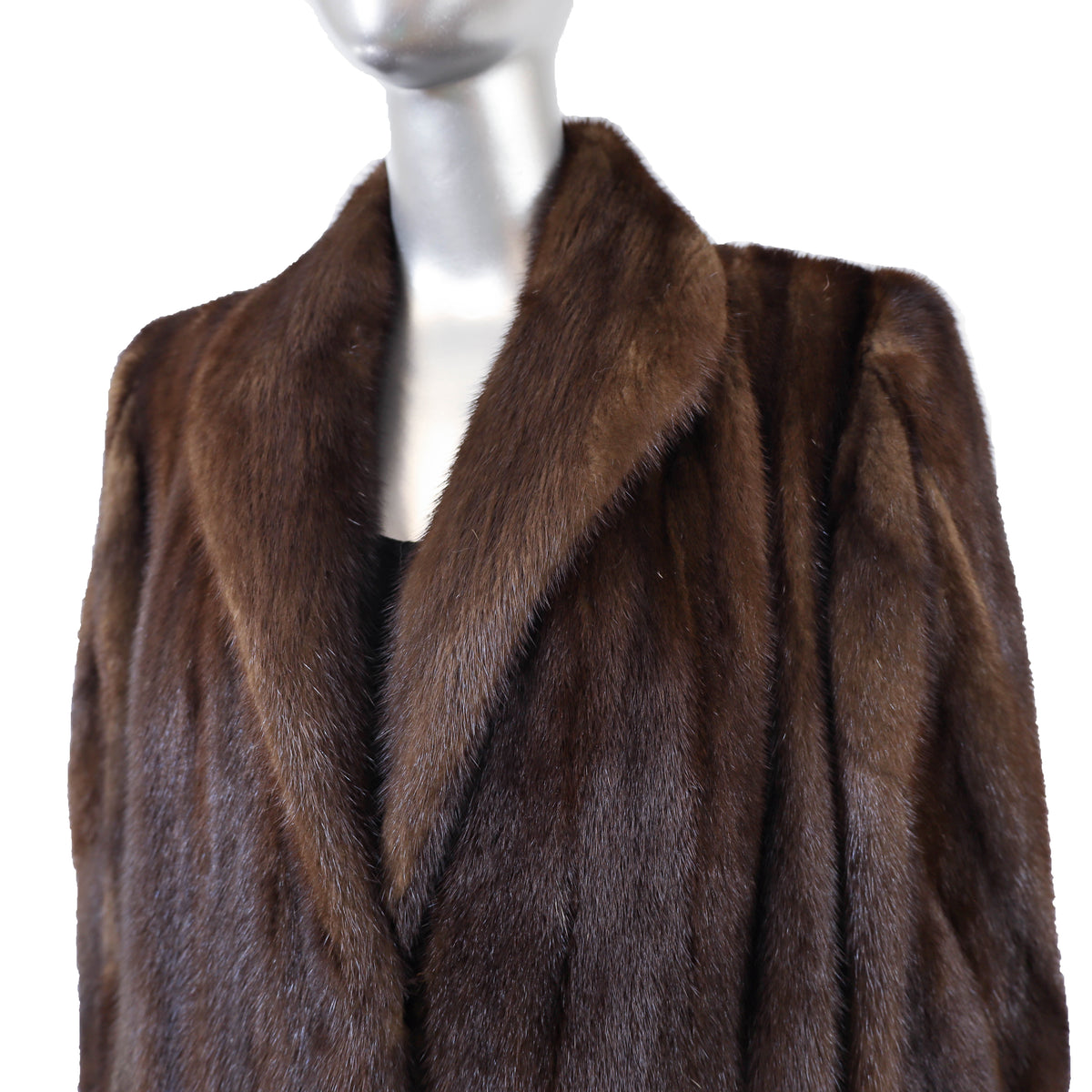Brown Mink Coat with Matching Earmuff- Size XL