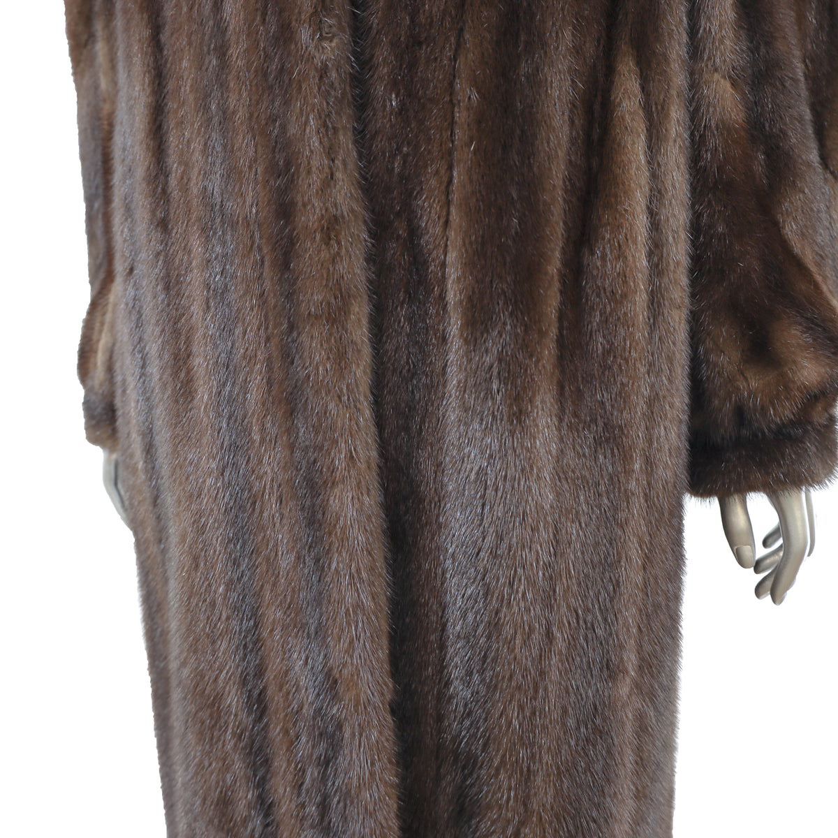 Brown Mink Coat with Matching Earmuff- Size XL