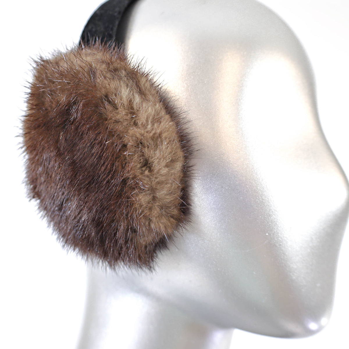 Brown Mink Coat with Matching Earmuff- Size XL