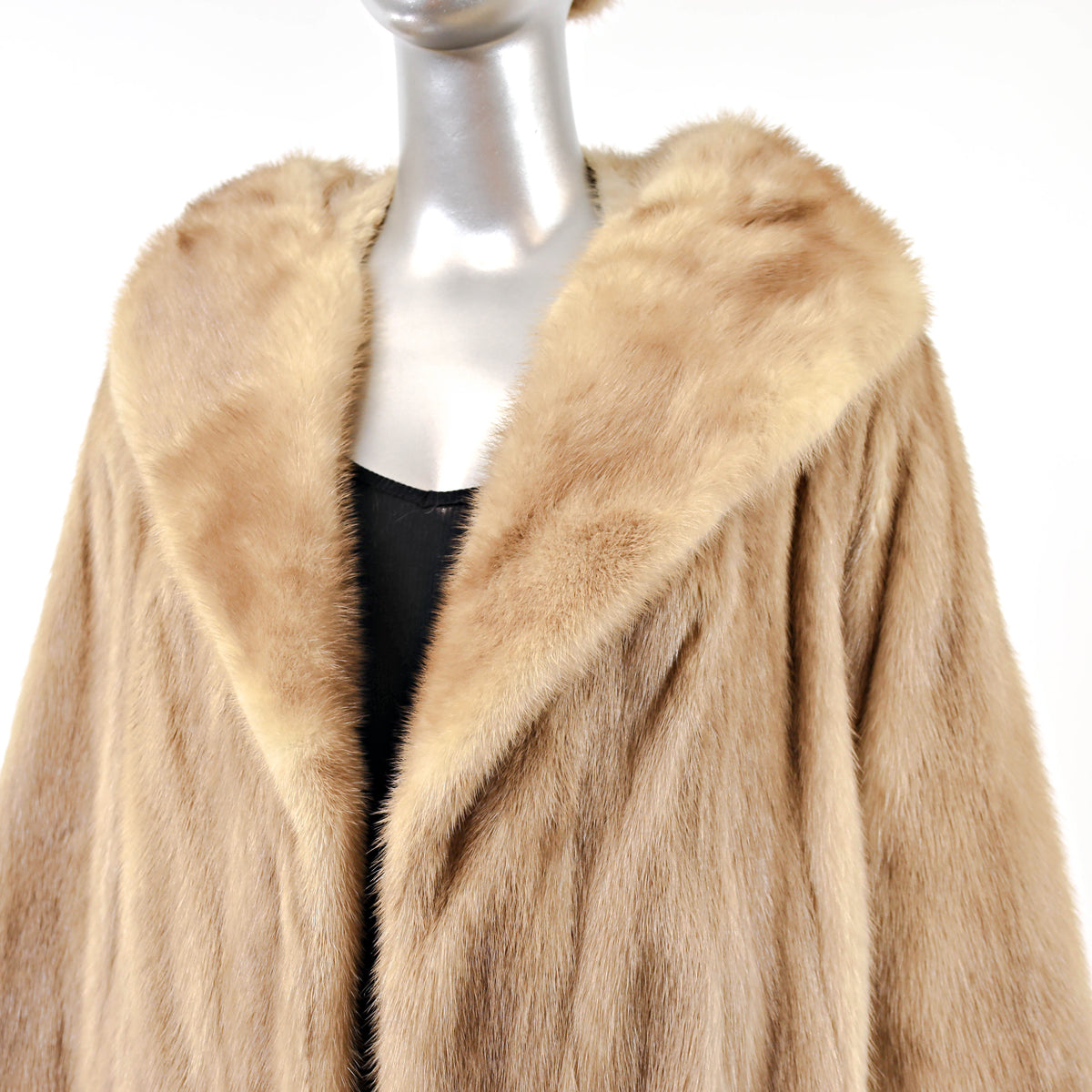 Light Brown Mink Coat with Matching Hat- Size M