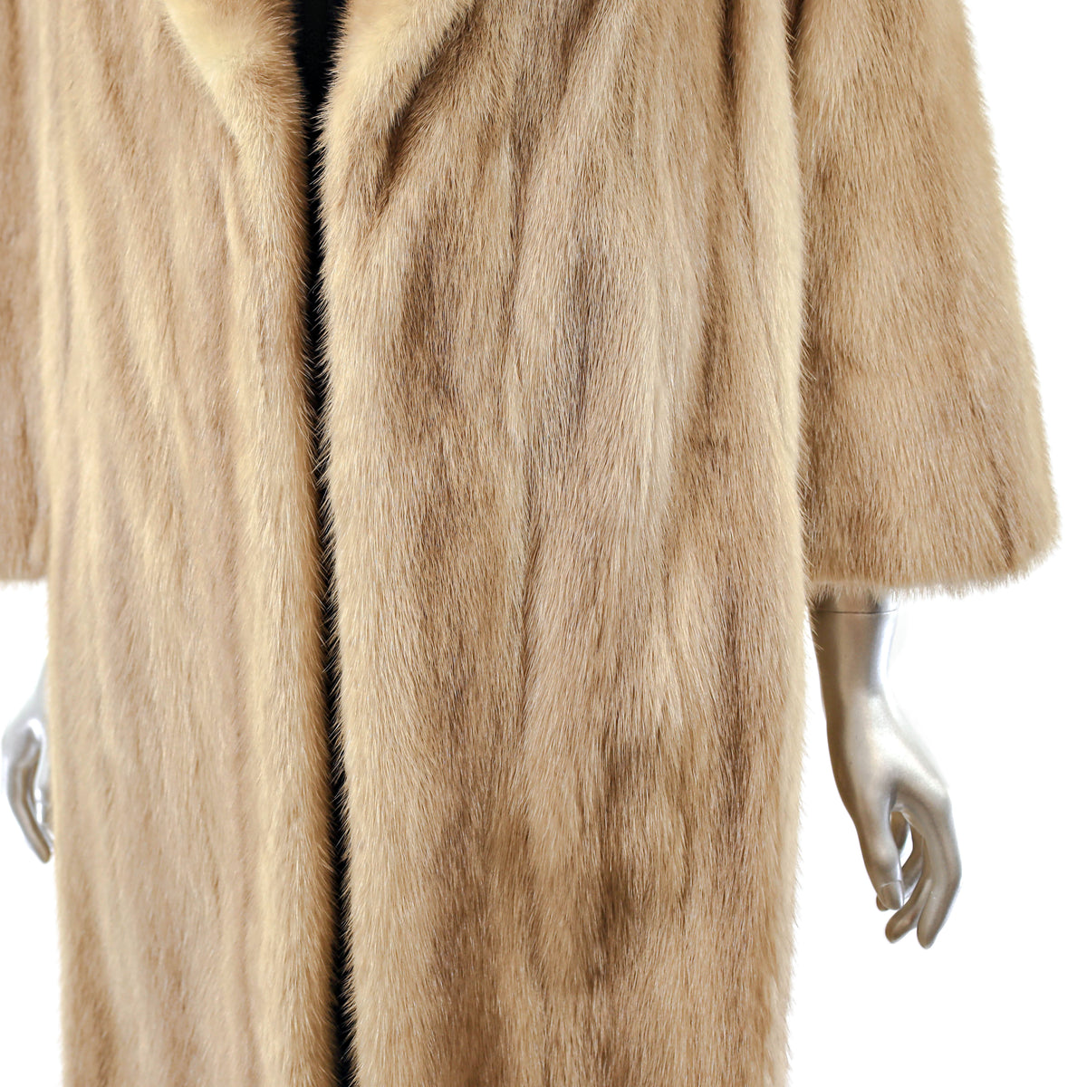 Light Brown Mink Coat with Matching Hat- Size M