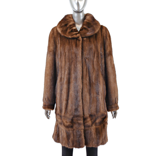 Brown Mink Coat- Size M