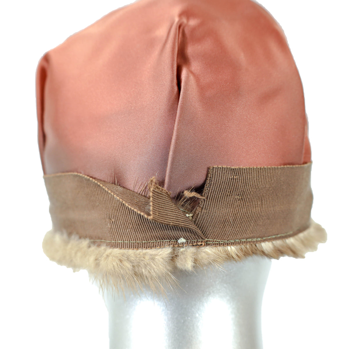 Pastel Mink 3/4 Coat with Leather Insert and Matching Hat- Size S