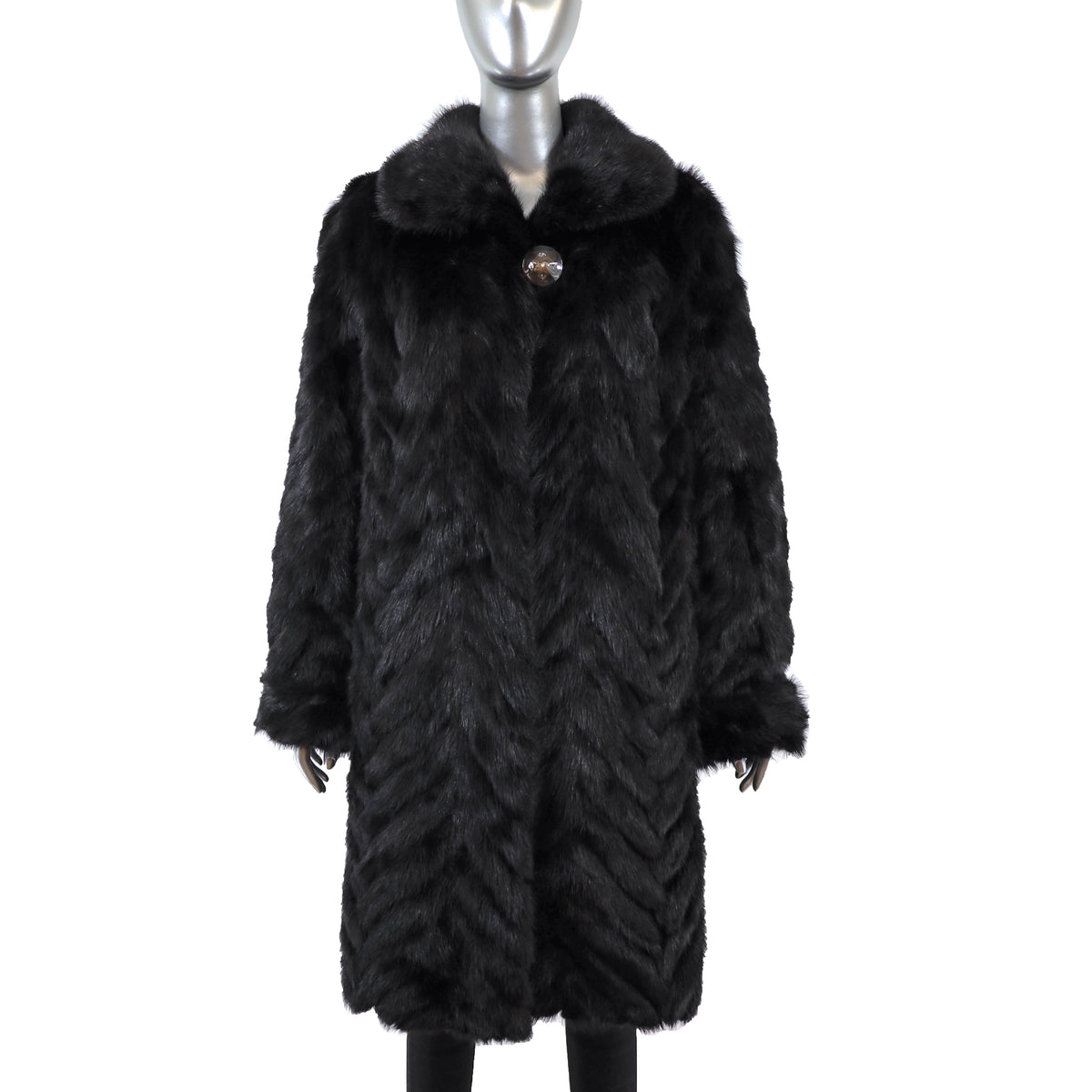 Black Mink Coat- Size XL