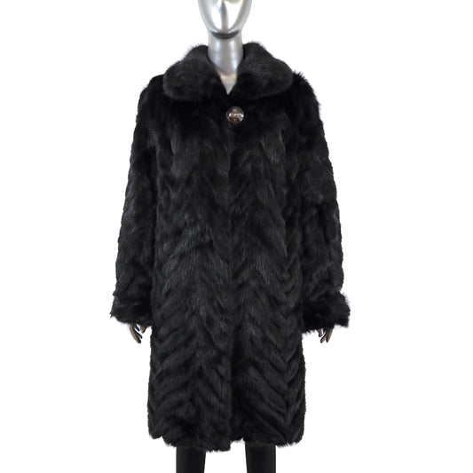 Black Mink Coat- Size XL