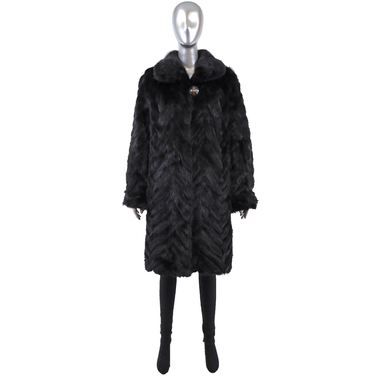 Black Mink Coat- Size XL