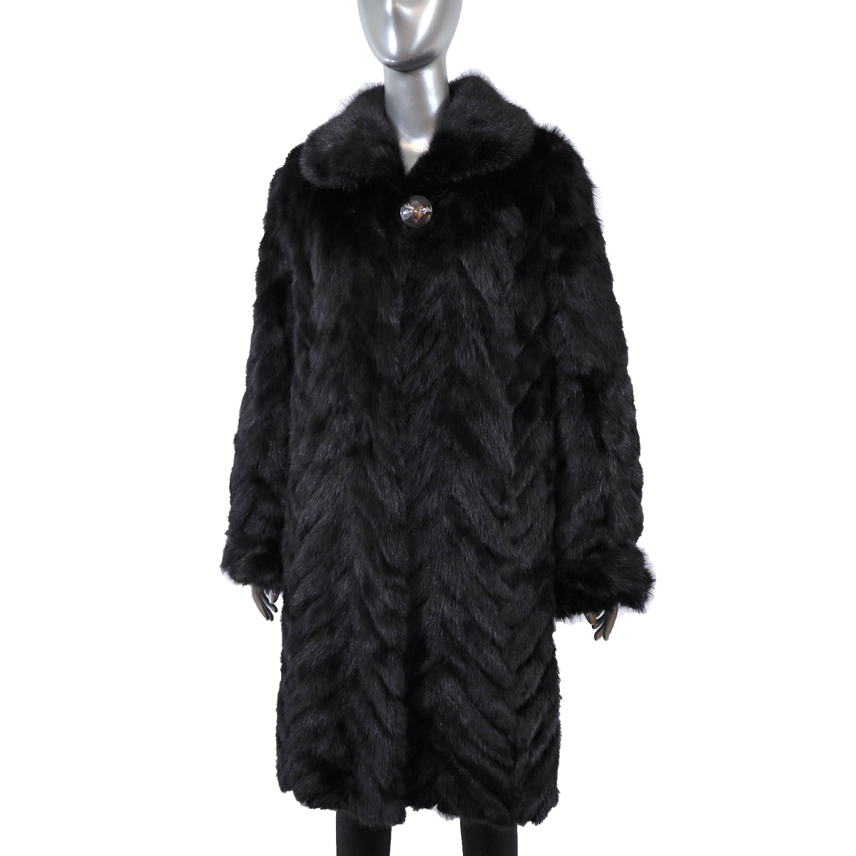 Black Mink Coat- Size XL