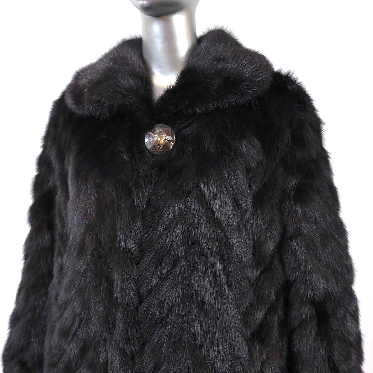 Black Mink Coat- Size XL