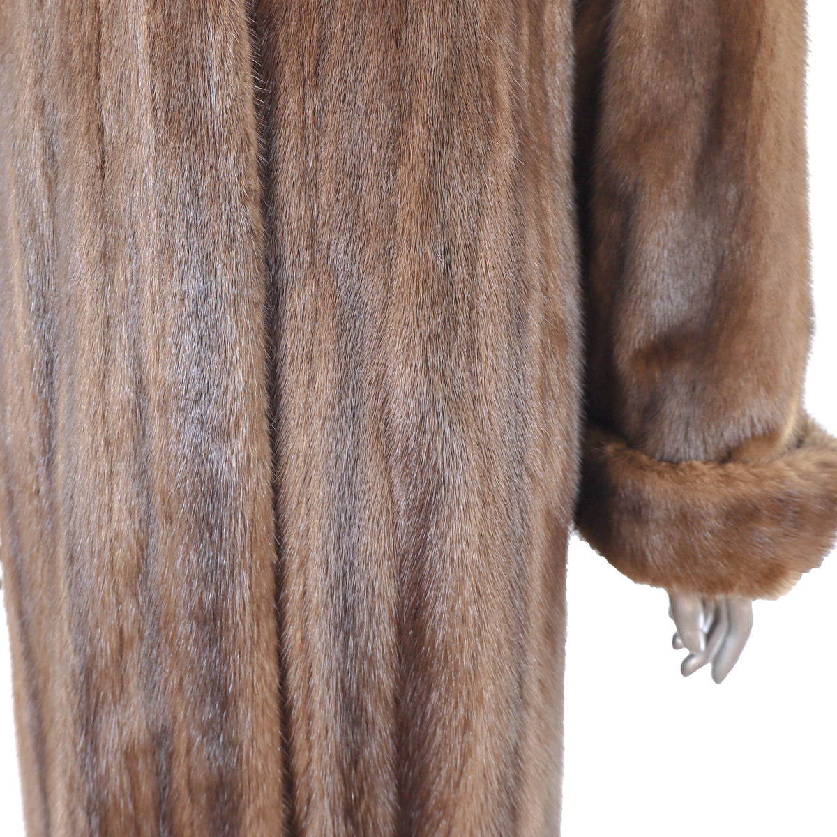 Brown Mink Coat with Matching Headband- Size XL