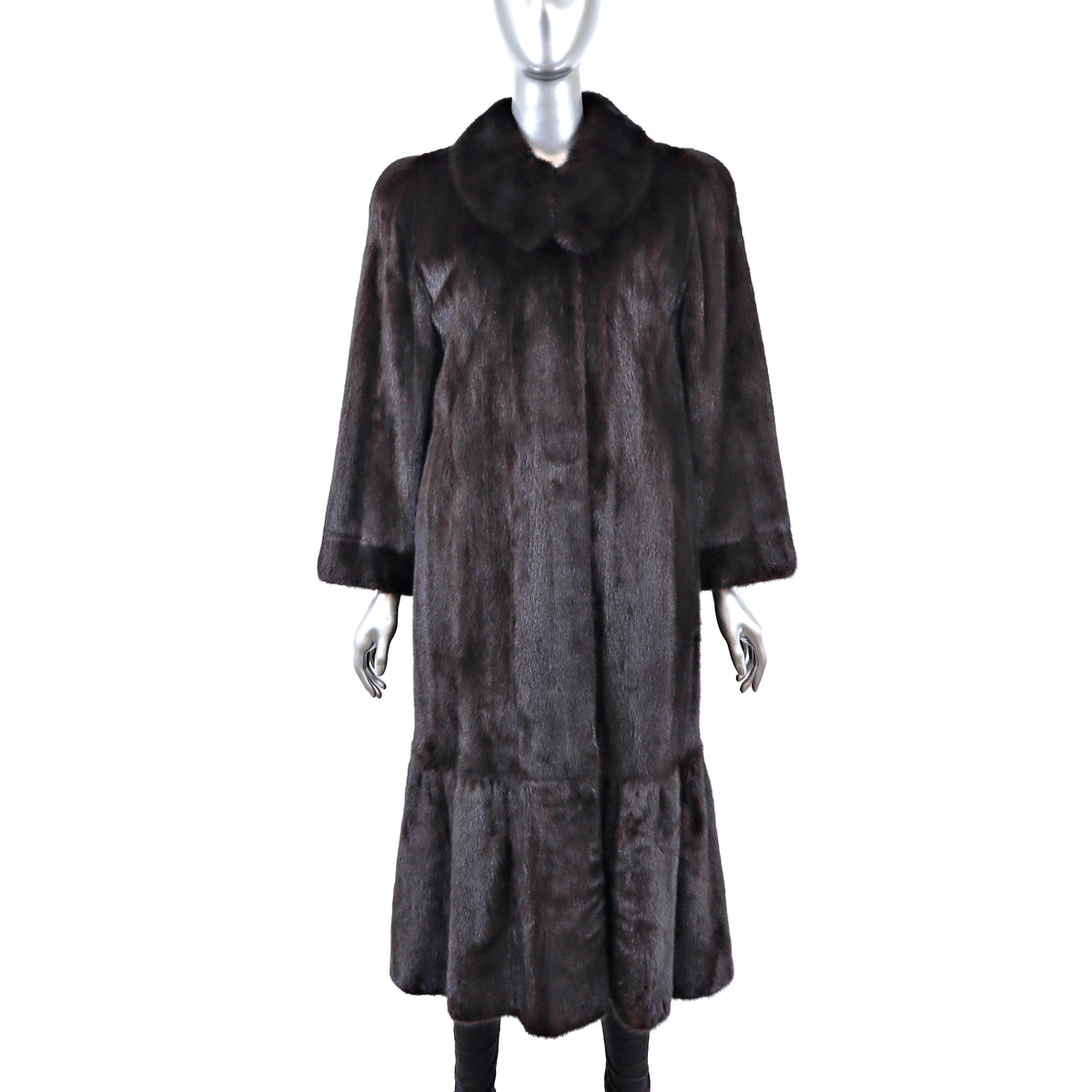 Saga Mink Black Coat- Size S