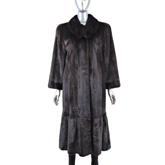 Saga Mink Black Coat- Size S