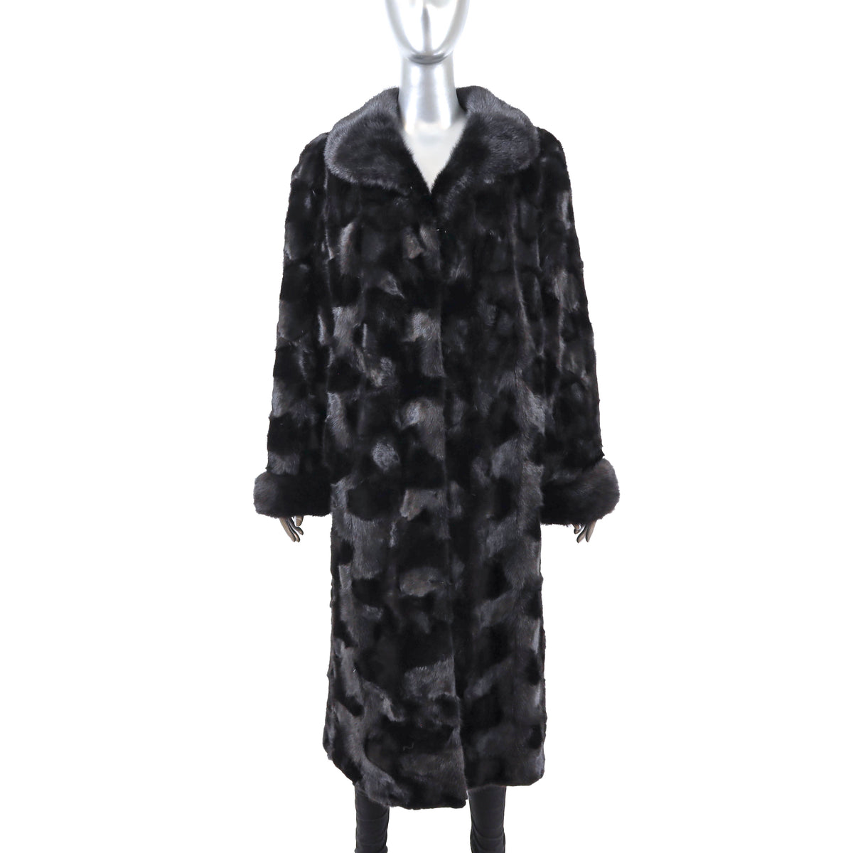 Dark Brown Section Mink Coat- Size XL-XXL