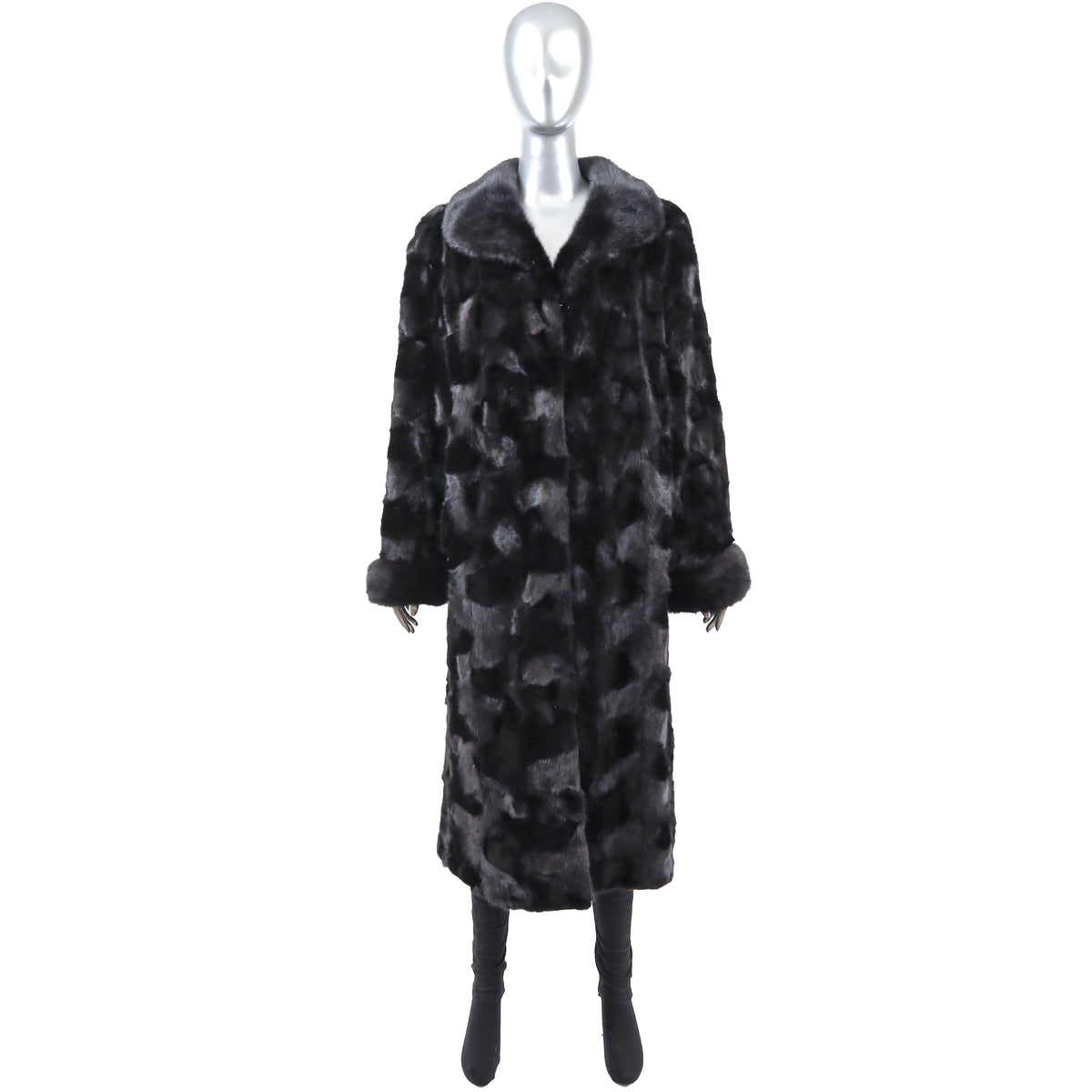 Dark Brown Section Mink Coat- Size XL-XXL