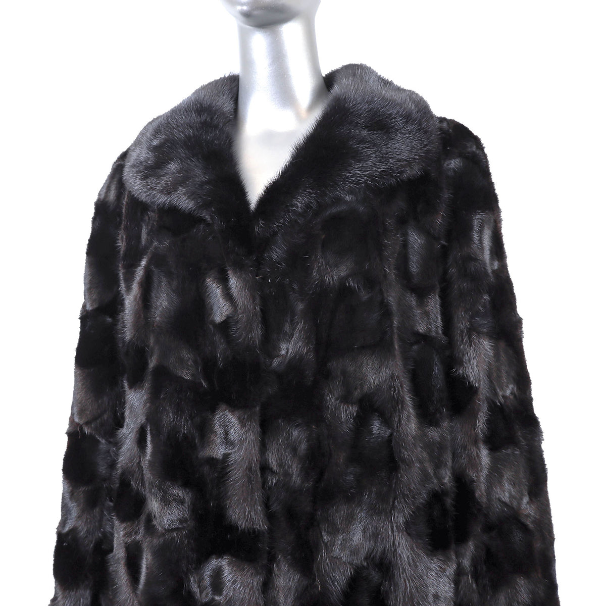 Dark Brown Section Mink Coat- Size XL-XXL