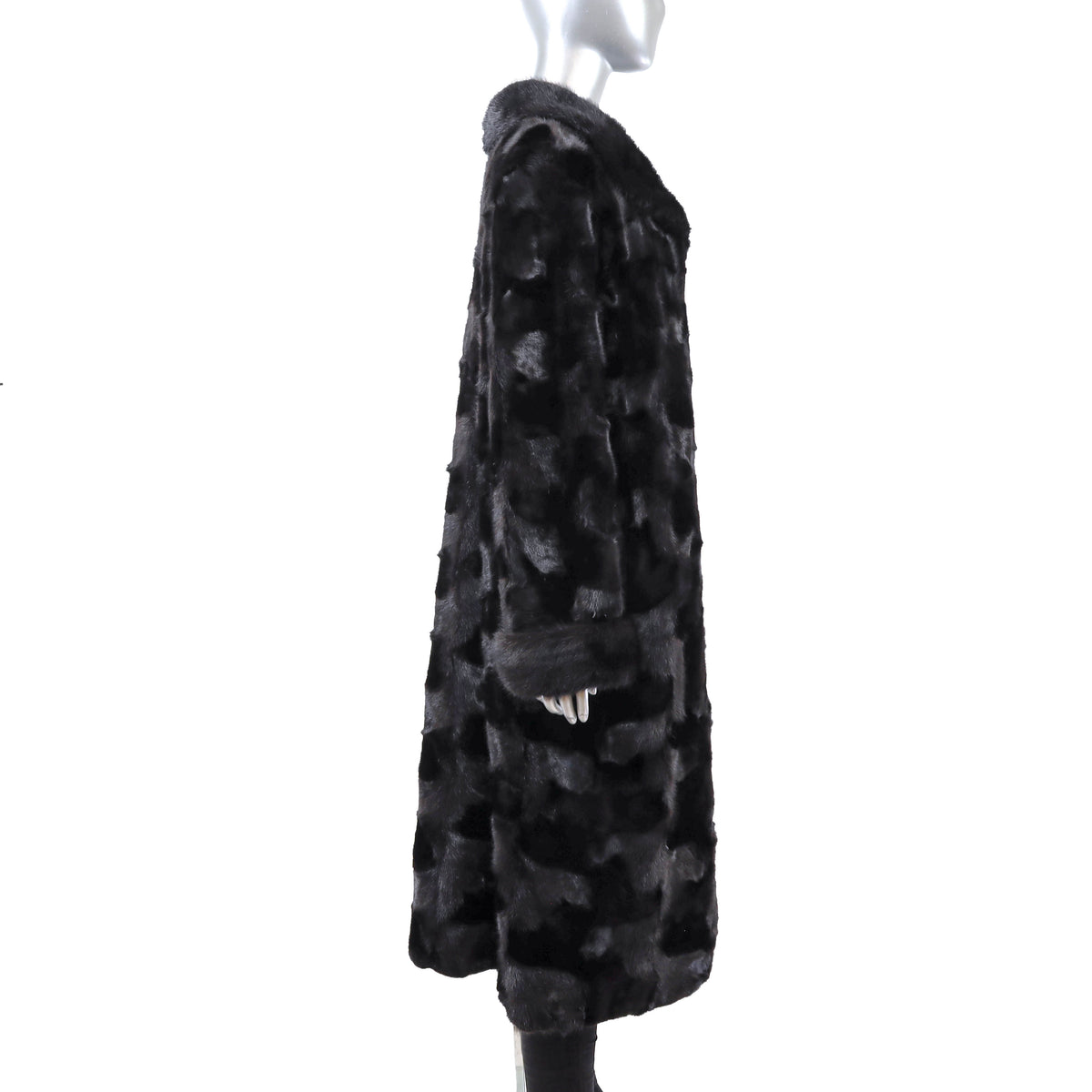 Dark Brown Section Mink Coat- Size XL-XXL