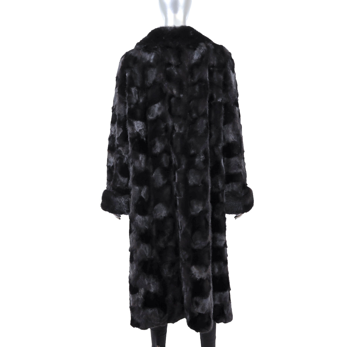 Dark Brown Section Mink Coat- Size XL-XXL