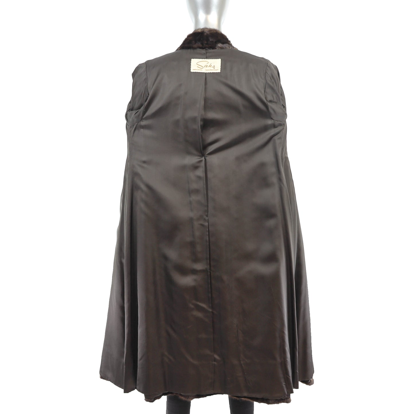 Saks Jandel Mahogany Section Mink Coat- Size S