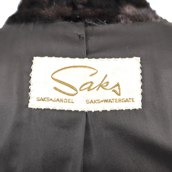 Saks Jandel Mahogany Section Mink Coat- Size S