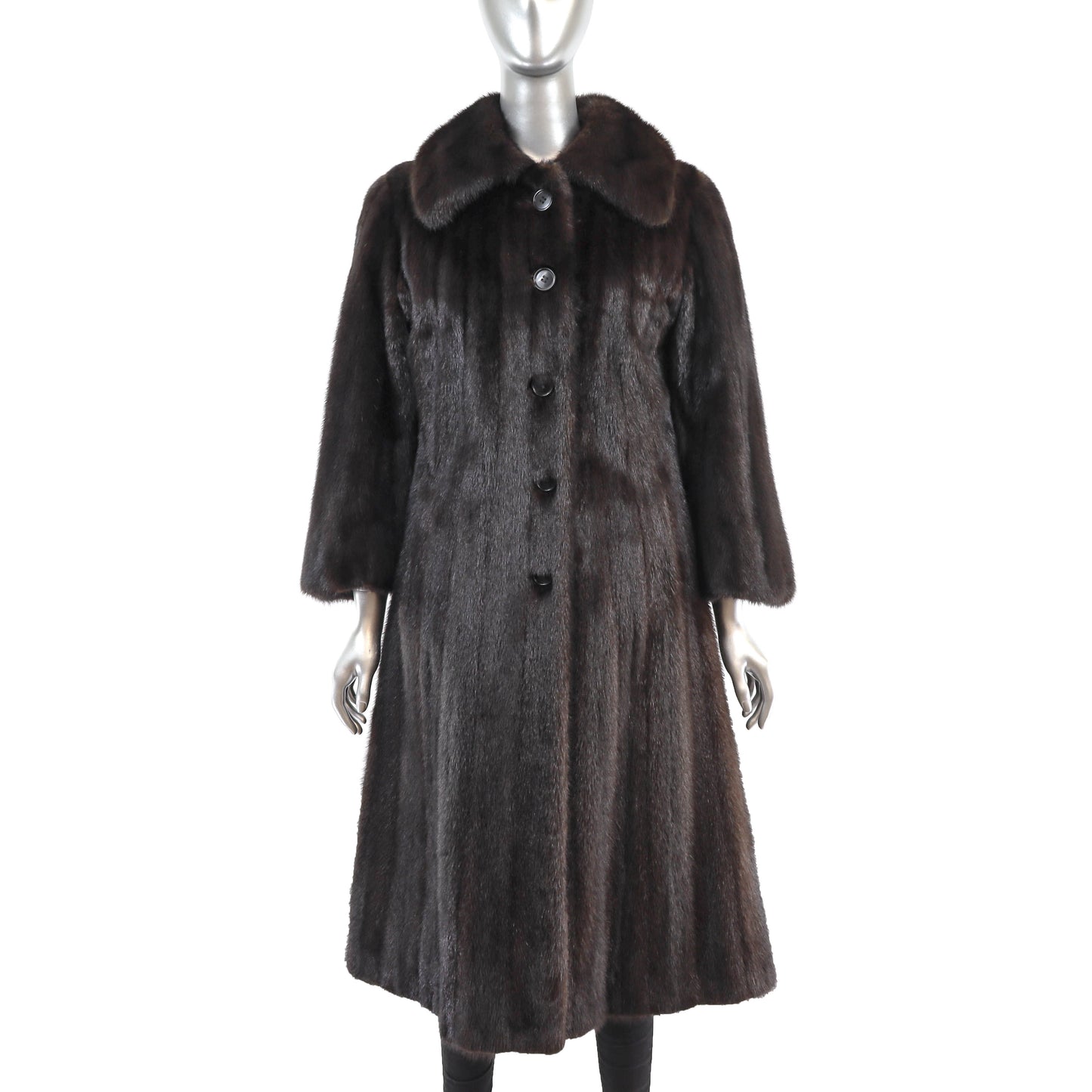 Dark Brown Mink 7/8 Coat- Size M