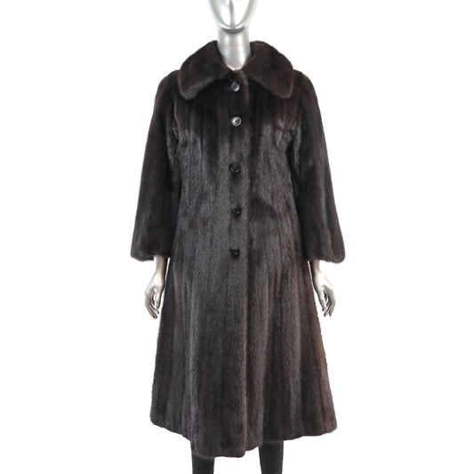 Dark Brown Mink 7/8 Coat- Size M