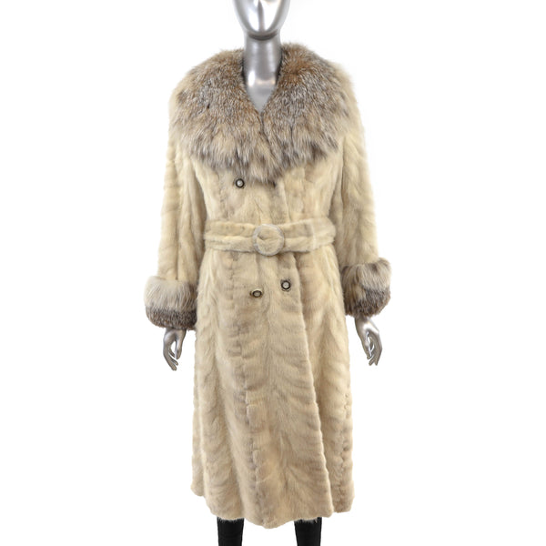 Section Mink Coat with Lynx Trim- Size S