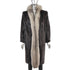 Mahogany Mink Coat with Silver Fox Tuxedo- Size S