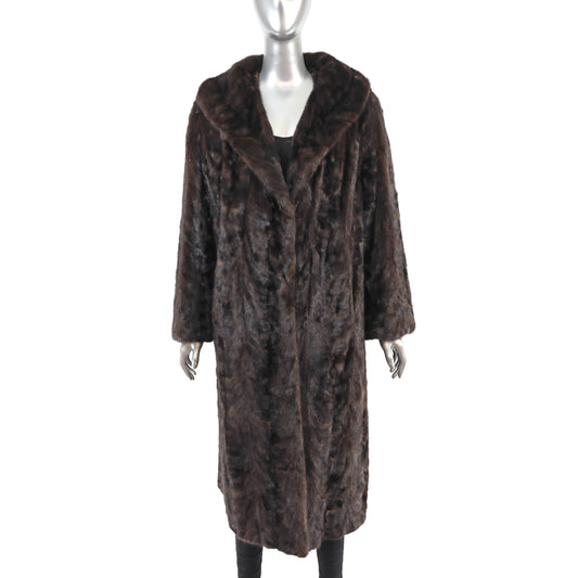 Mahogany Section Mink Coat- Size XL