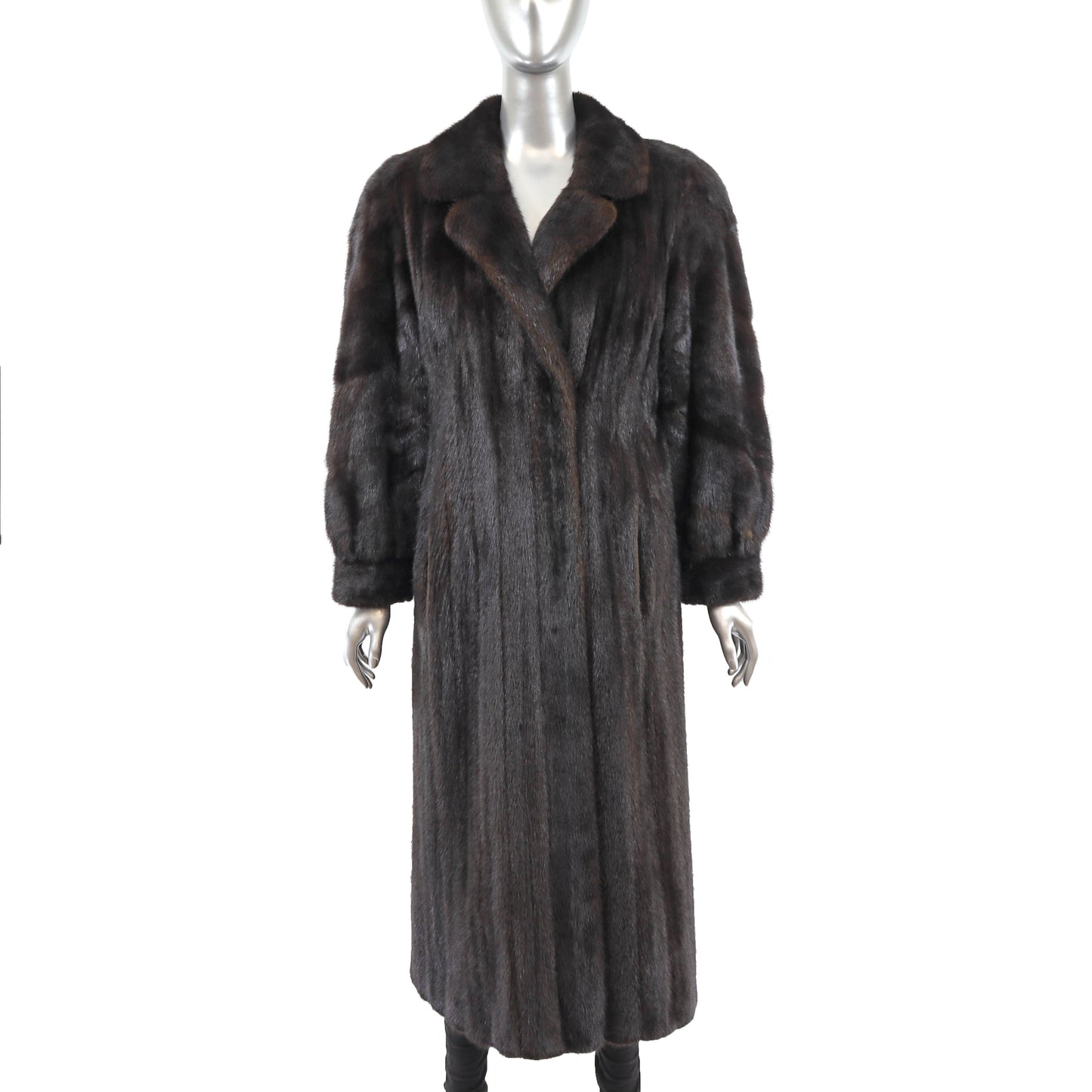 Dark Mahogany Mink Coat- Size L