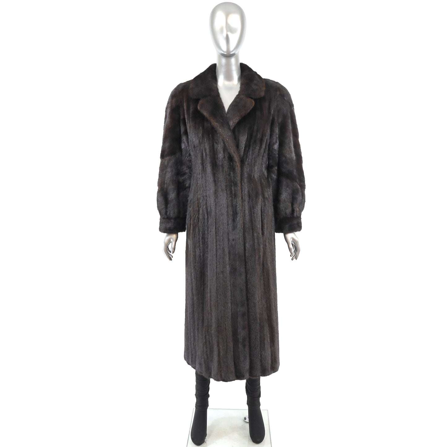 Dark Mahogany Mink Coat- Size L