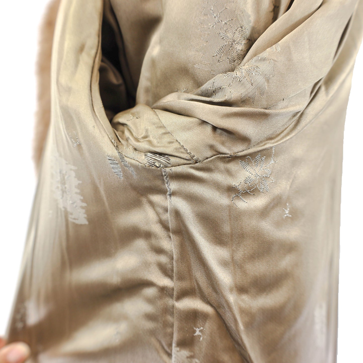 Light Brown Section Mink Coat- Size L