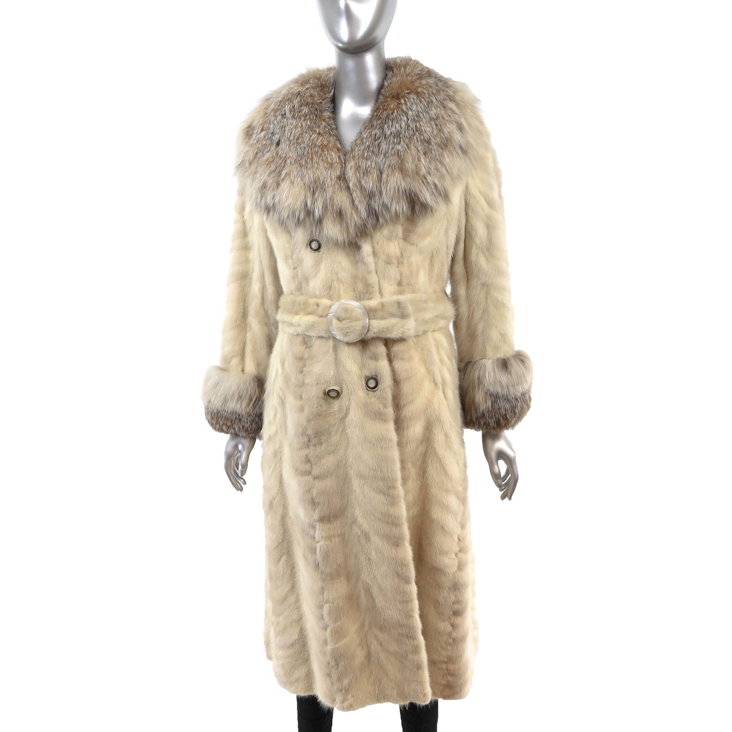Section Mink Coat with Lynx Trim- Size S