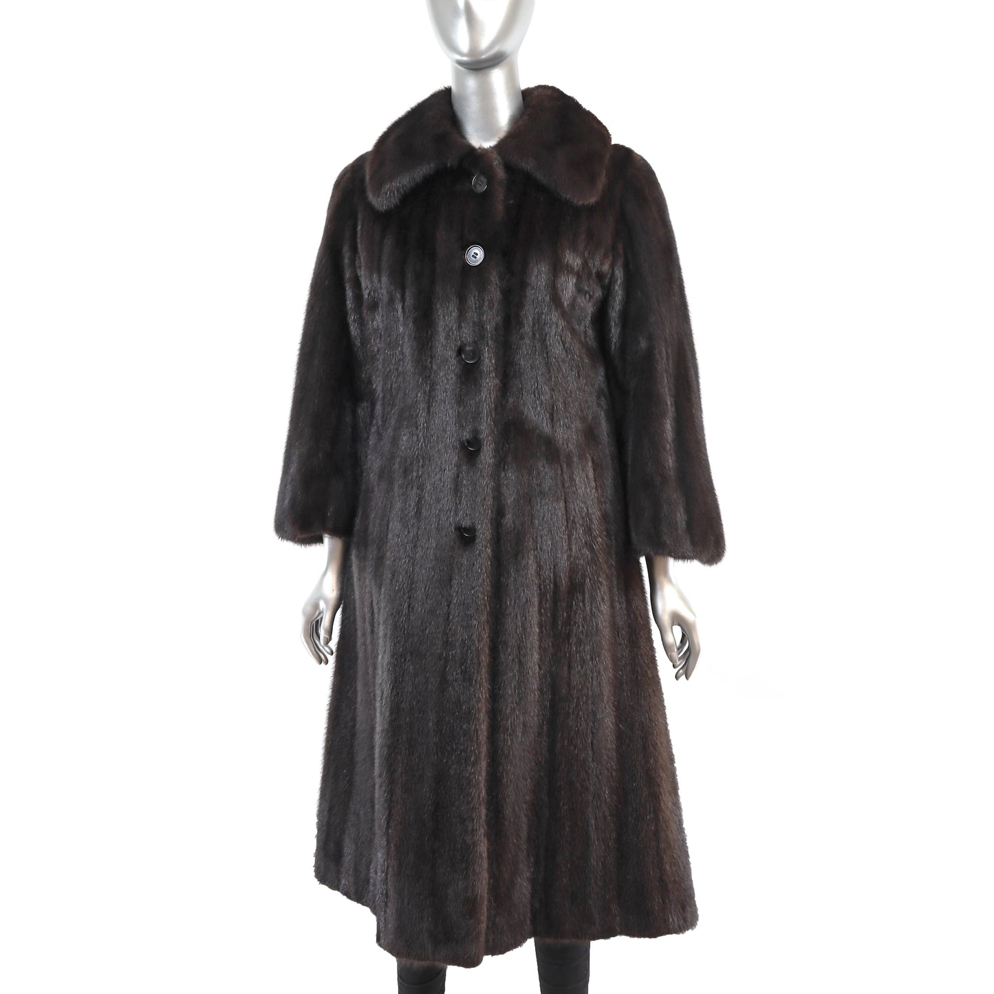 Dark Brown Mink 7/8 Coat- Size M