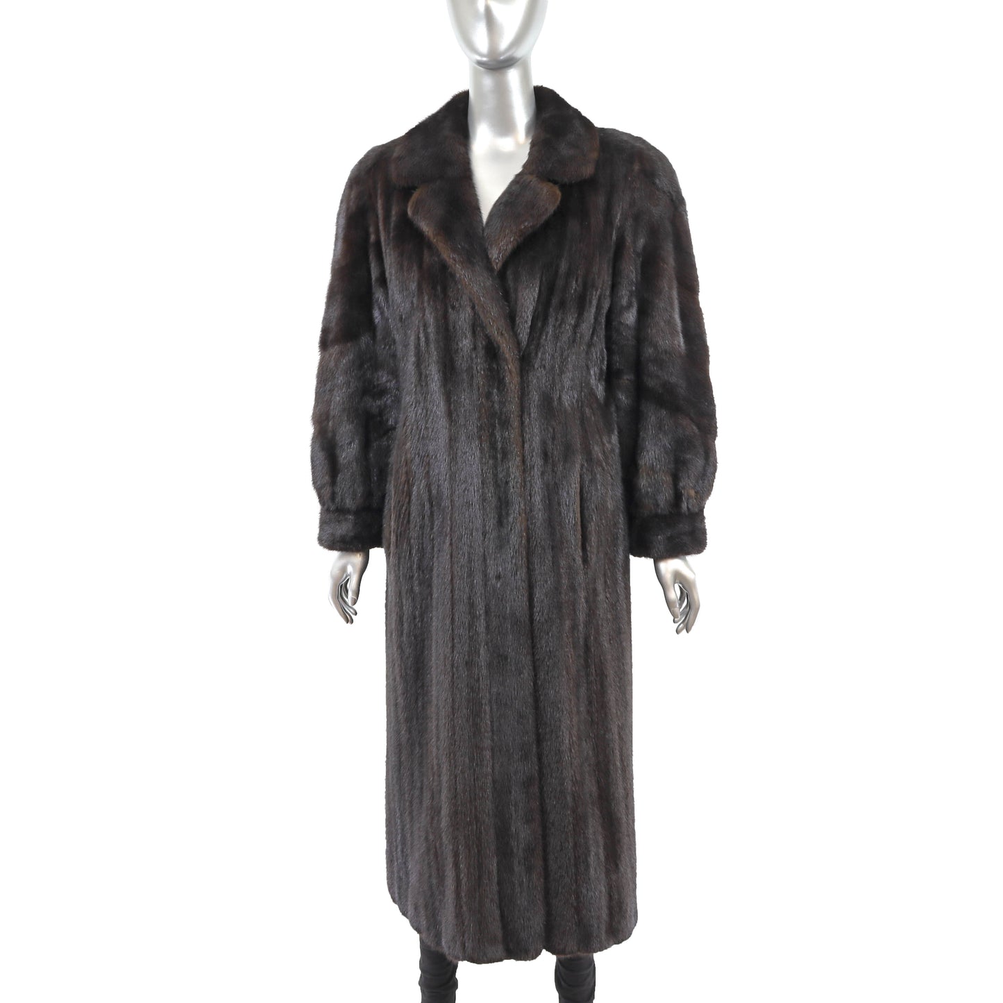 Dark Mahogany Mink Coat- Size L