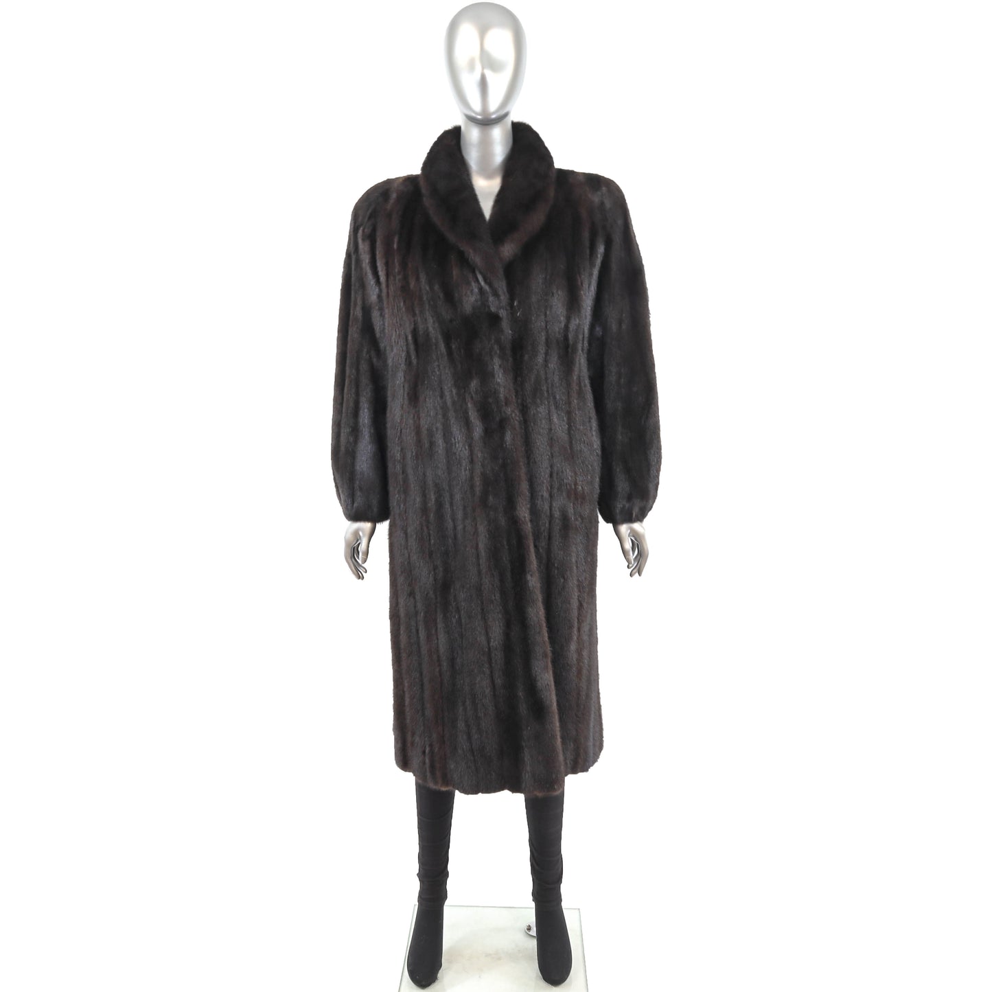 Dark Brown Mink Coat- Size XL