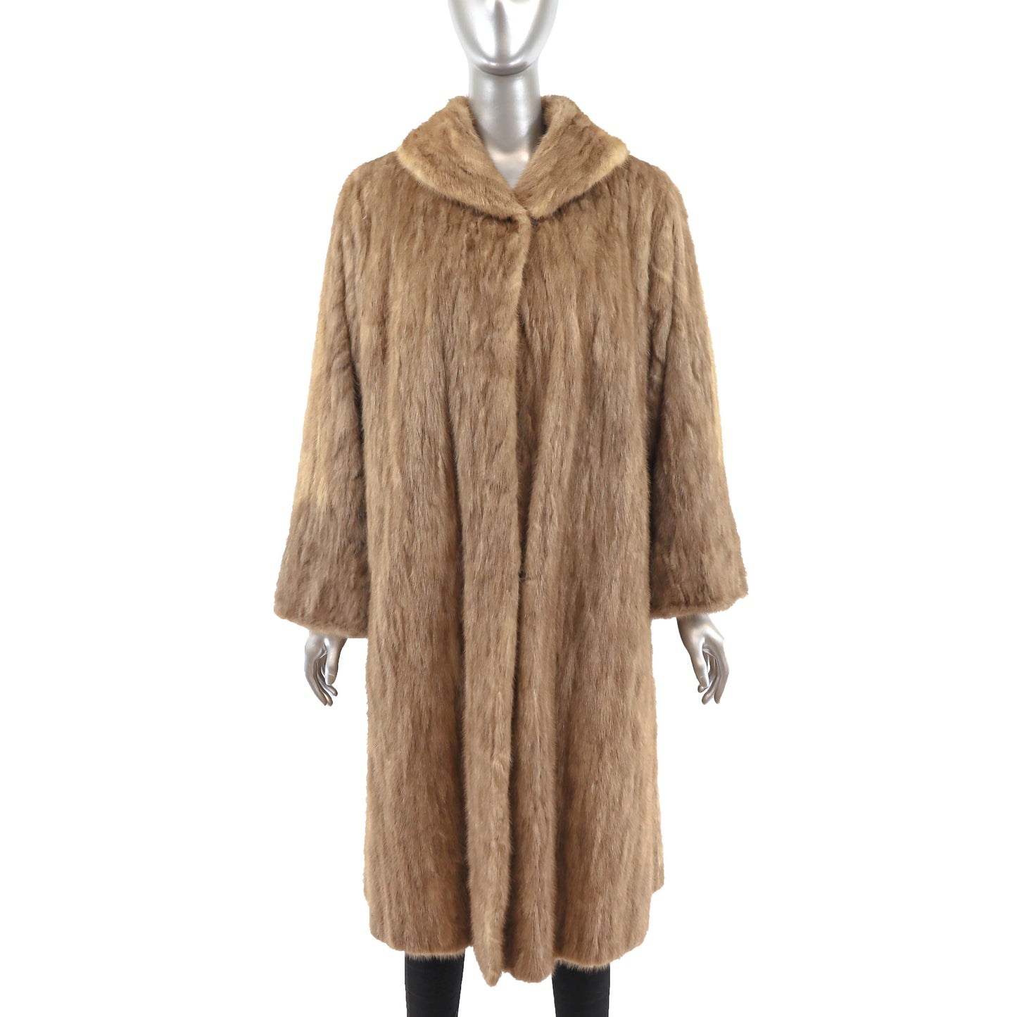 Light Brown Section Mink Coat- Size L