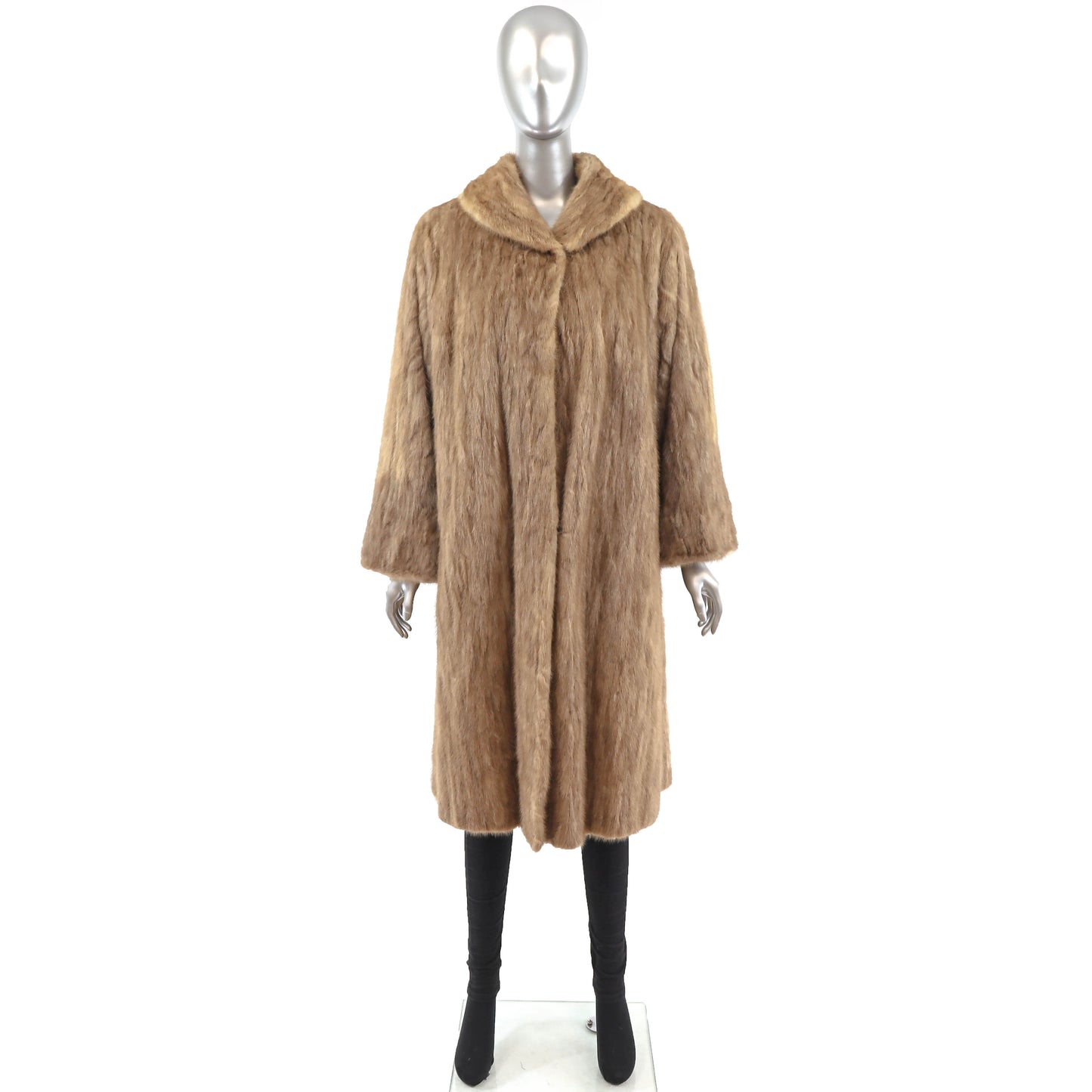 Light Brown Section Mink Coat- Size L