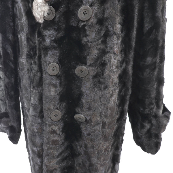 Men's Ranch Section Mink Coat with Chinchilla Collar- Size XXXL