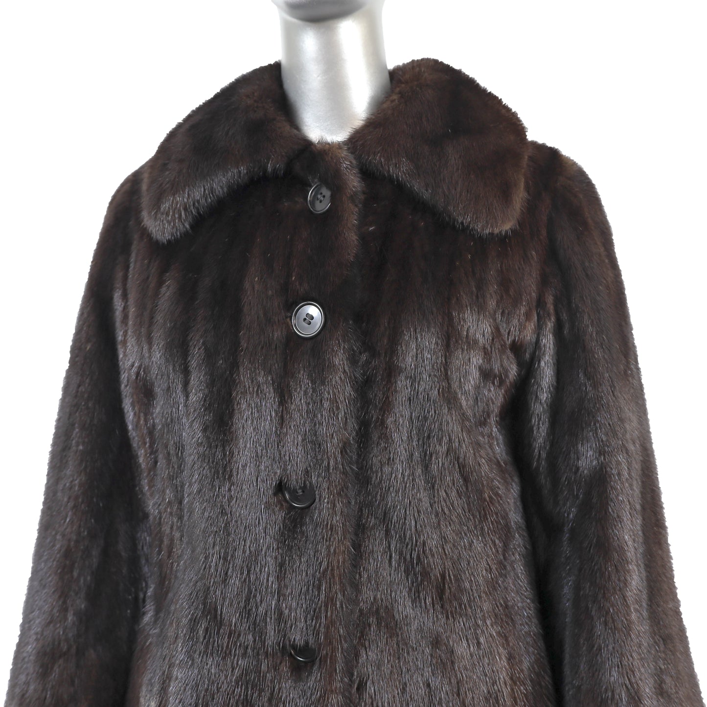 Dark Brown Mink 7/8 Coat- Size M