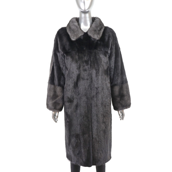 Black and Grey Mink Coat- Size M