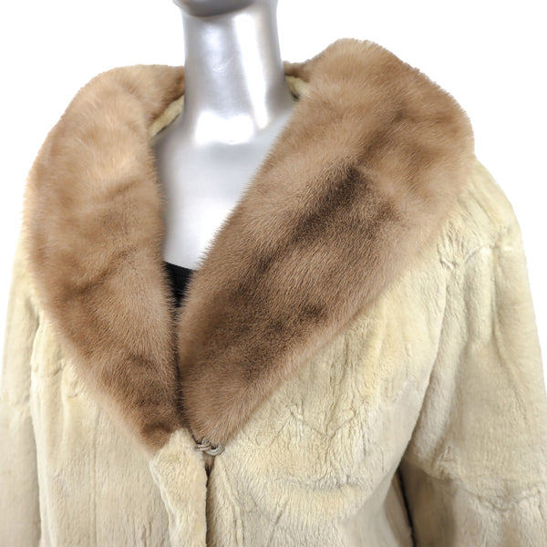 Sheared Mink 3/4 Coat with Mink Collar- Size XL