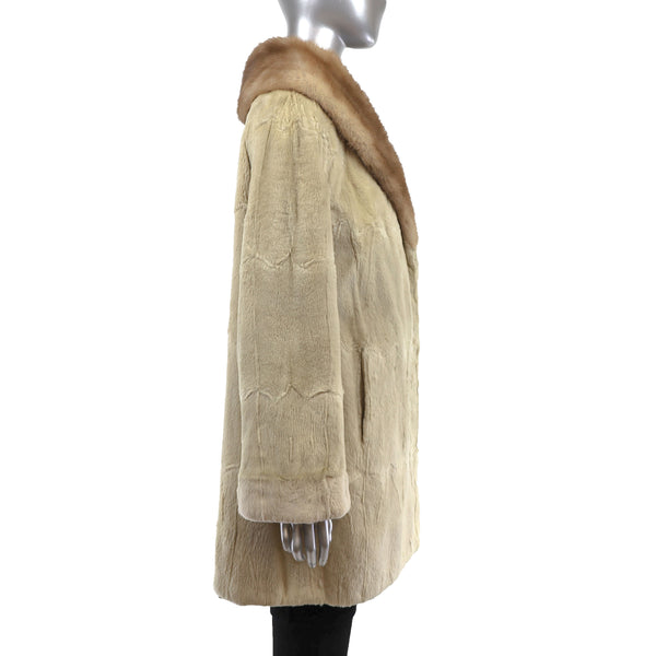 Sheared Mink 3/4 Coat with Mink Collar- Size XL