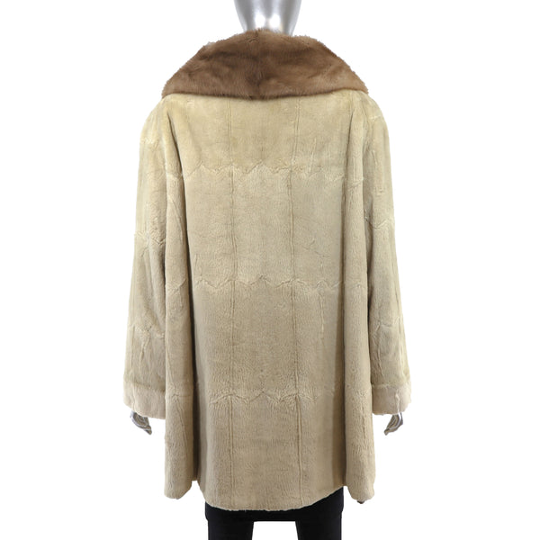 Sheared Mink 3/4 Coat with Mink Collar- Size XL