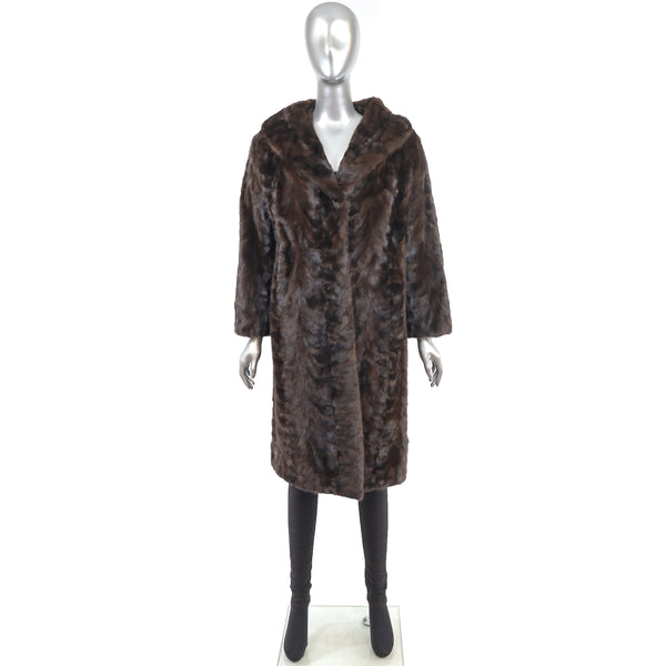 Mahogany Section Mink Coat- Size M