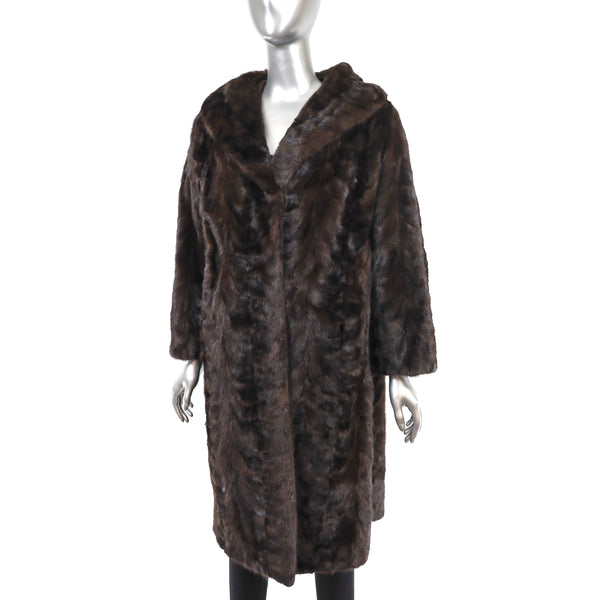 Mahogany Section Mink Coat- Size M