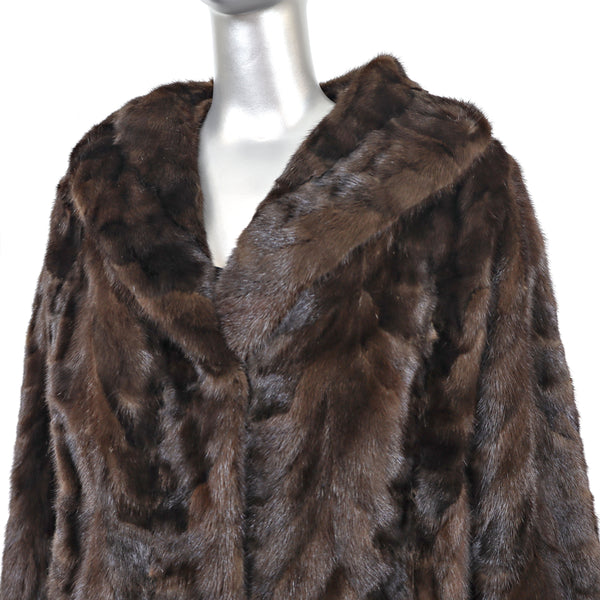 Mahogany Section Mink Coat- Size M