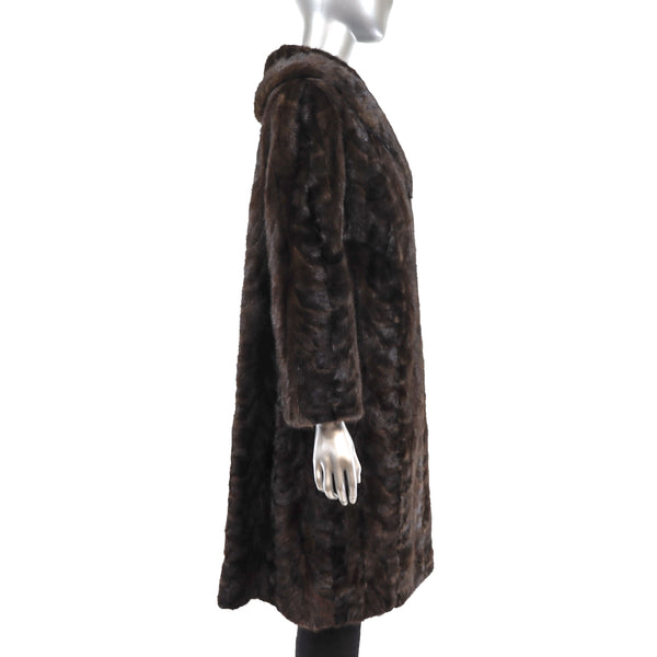 Mahogany Section Mink Coat- Size M