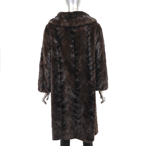 Mahogany Section Mink Coat- Size M