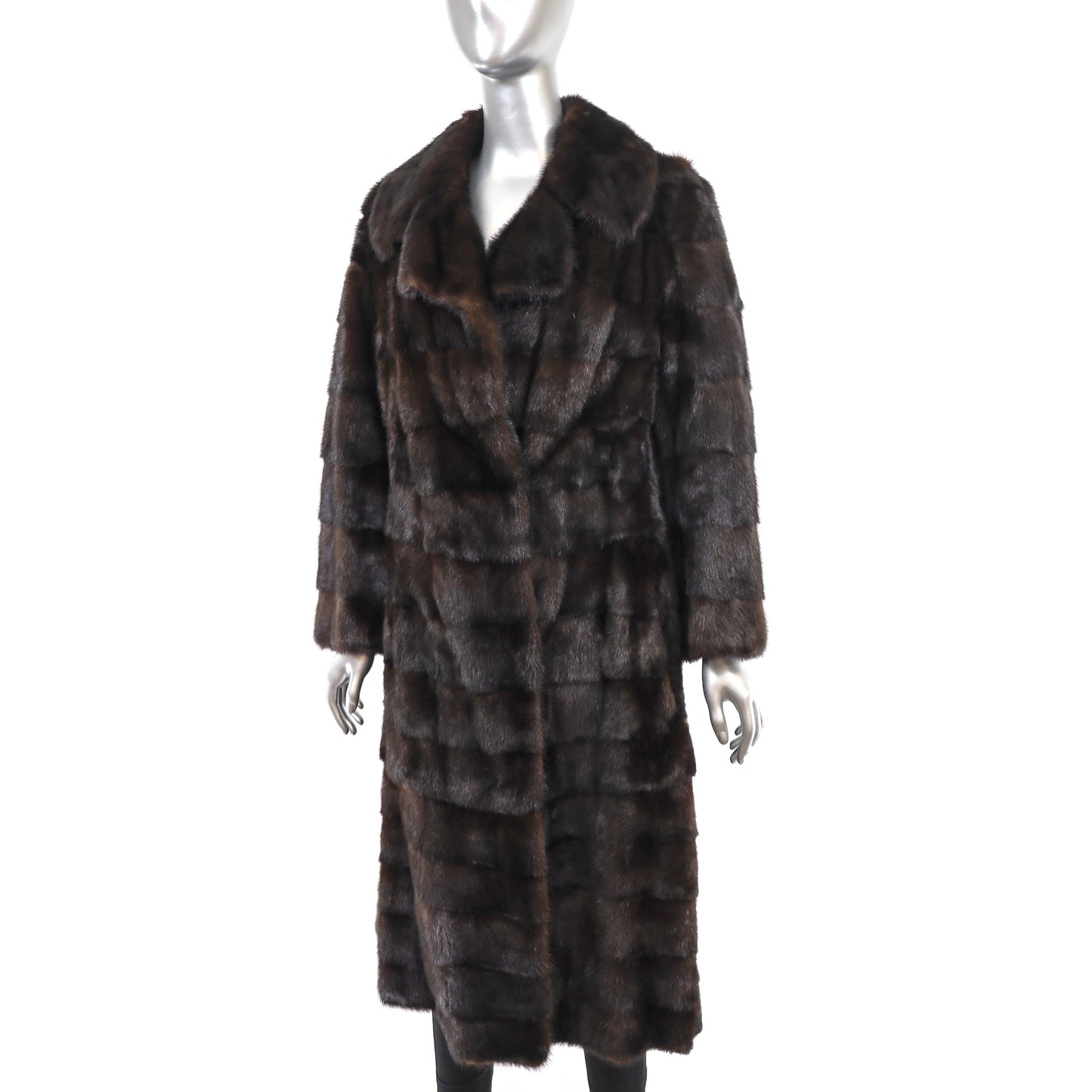Brown Mink Horizontal Coat with Zip-Off Hems- Size M