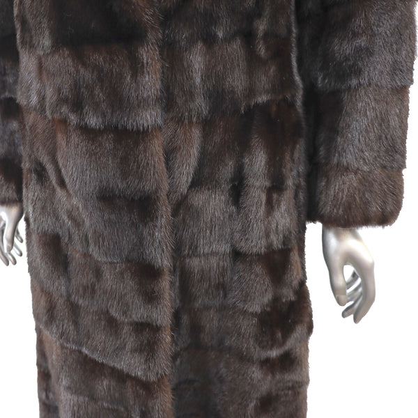 Mahogany Mink Horizontal Coat with Zip-Off Hems- Size M